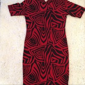 LuLaRoe Julia Red & Black Dress Woman’s S